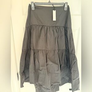 Banana Republic Black Taffeta tiered midi skirt